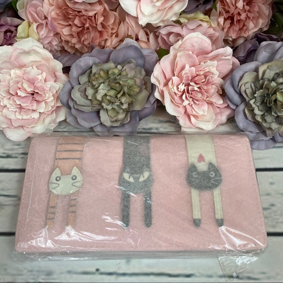 Pink Vegan Leather Cat Clutch Wallet Checkbook - Picture 12 of 15